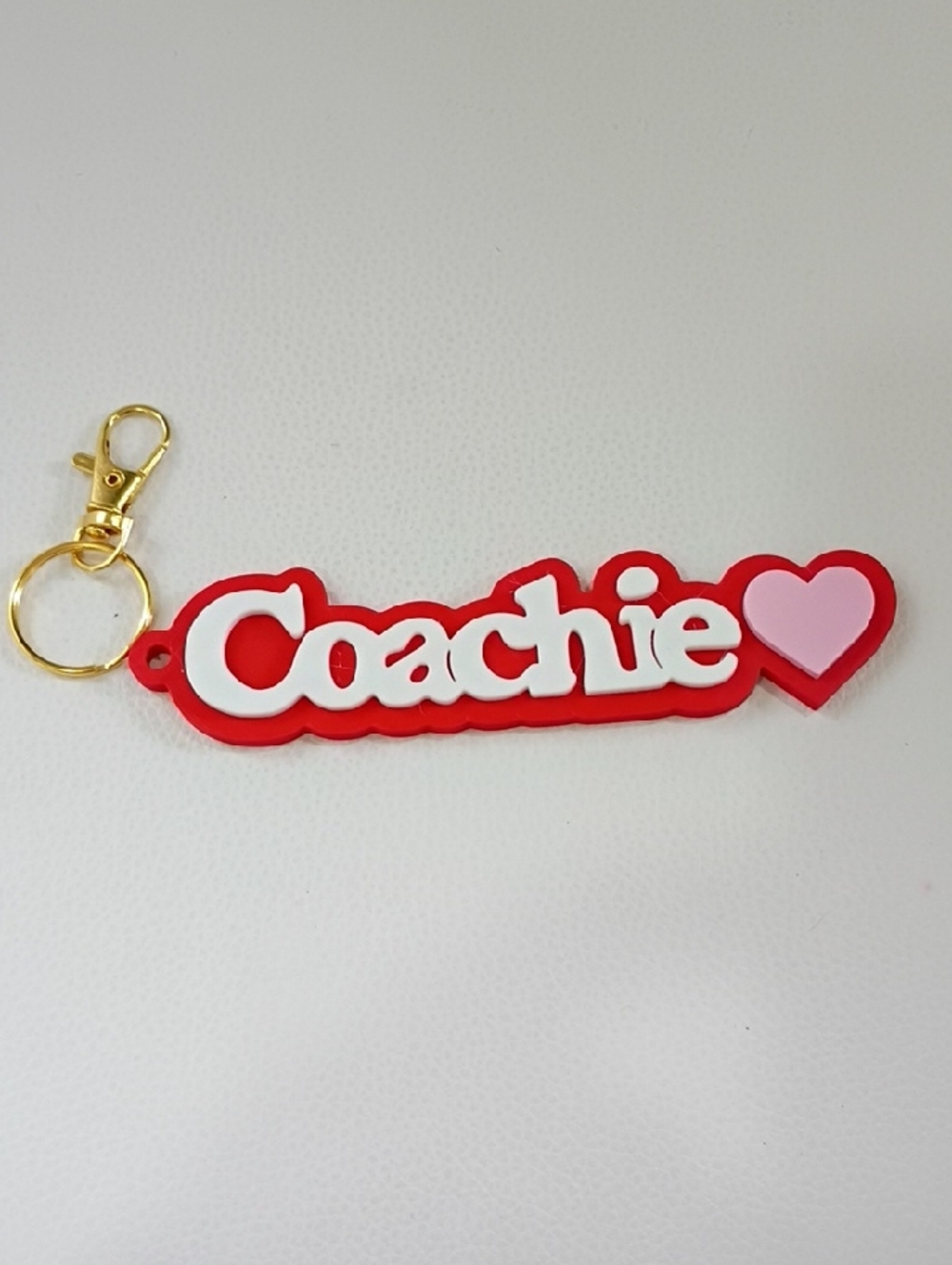 Coachie Red and Pink Heart Bag Charm/Keychain